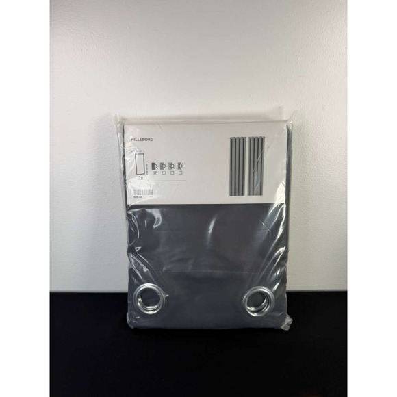 IKEA Other - Ikea HILLEBORG Blackout Curtains 2 Panels 57x98" Gray/Dark Gray 404.250.30, NEW